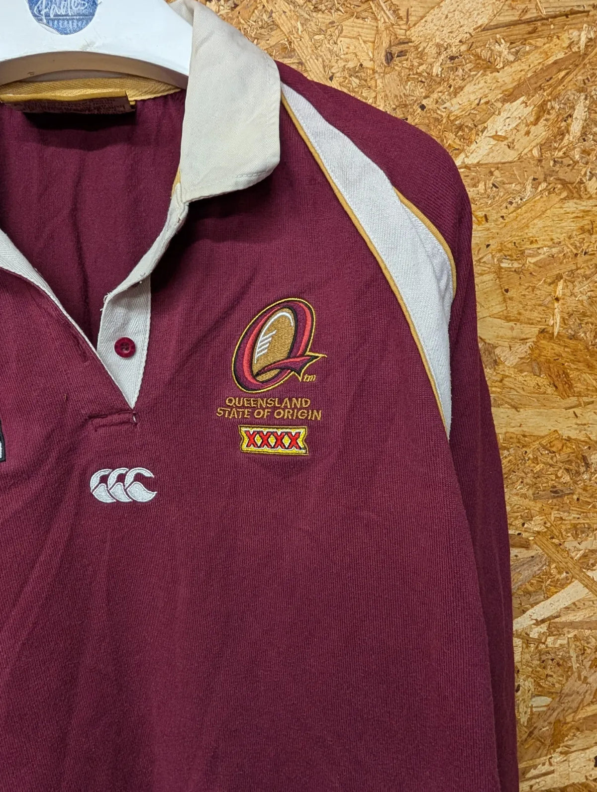 Queensland Maroons Home 2003 Rugby To Womens 14 State of Origin L/S Button CCC