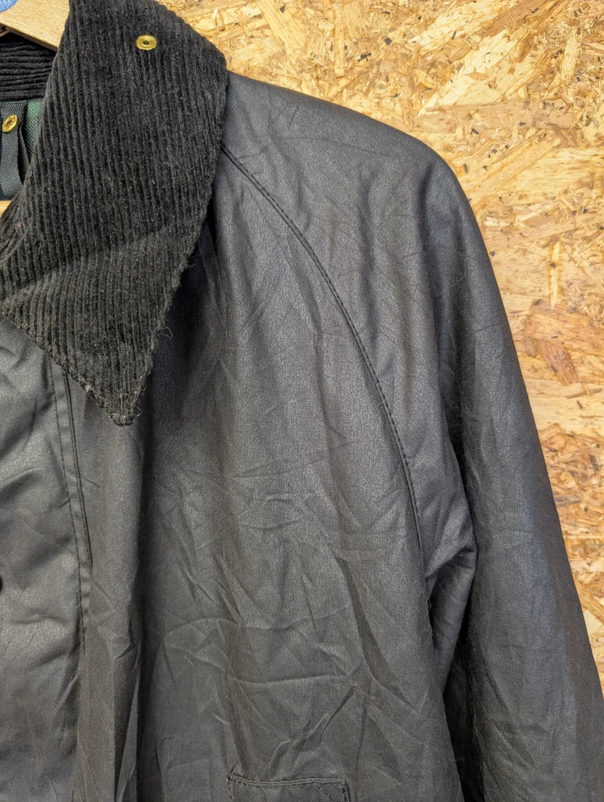 Vintage Barbour Bedale Wax A104 Jacket Mens XL C44 Black Unused 90s Deadstock