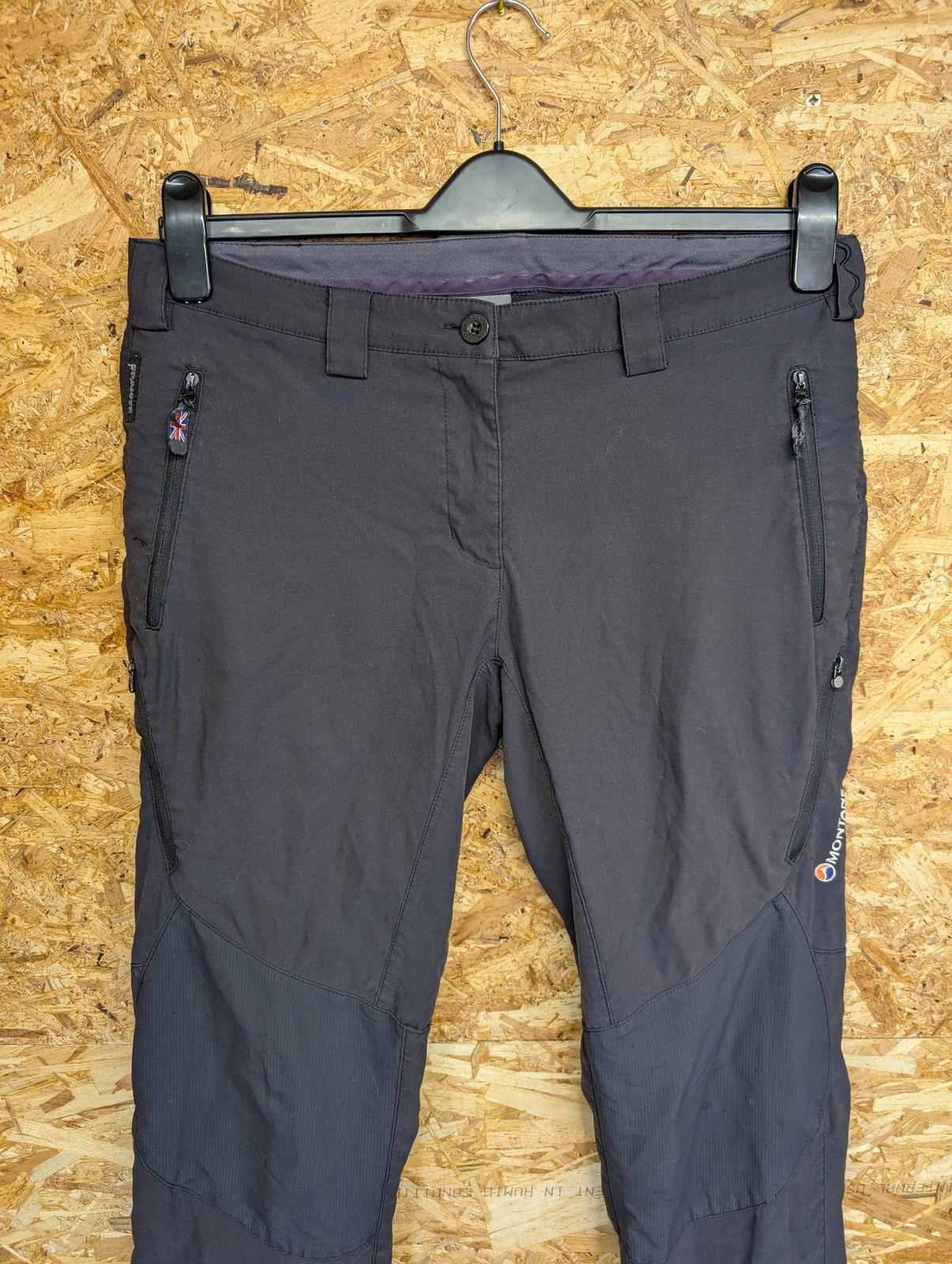 Montane Trousers UK 12 W32 Women Terra Stretch Hiking Black Zip Pockets