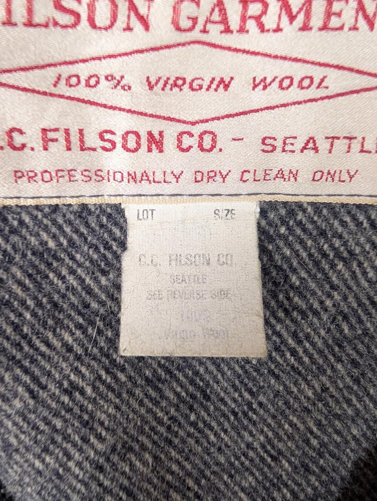 Filson Wool Cape Coat Medium Men Mid-Length Double Mackinaw Grey Jacket Vintage