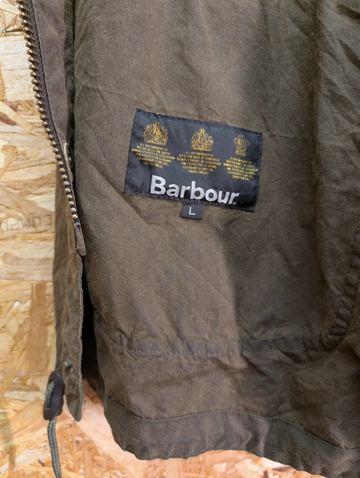 Barbour Catterick Parka Wax Jacket Large Green Cotton Cape Hood Sylkoil Finish