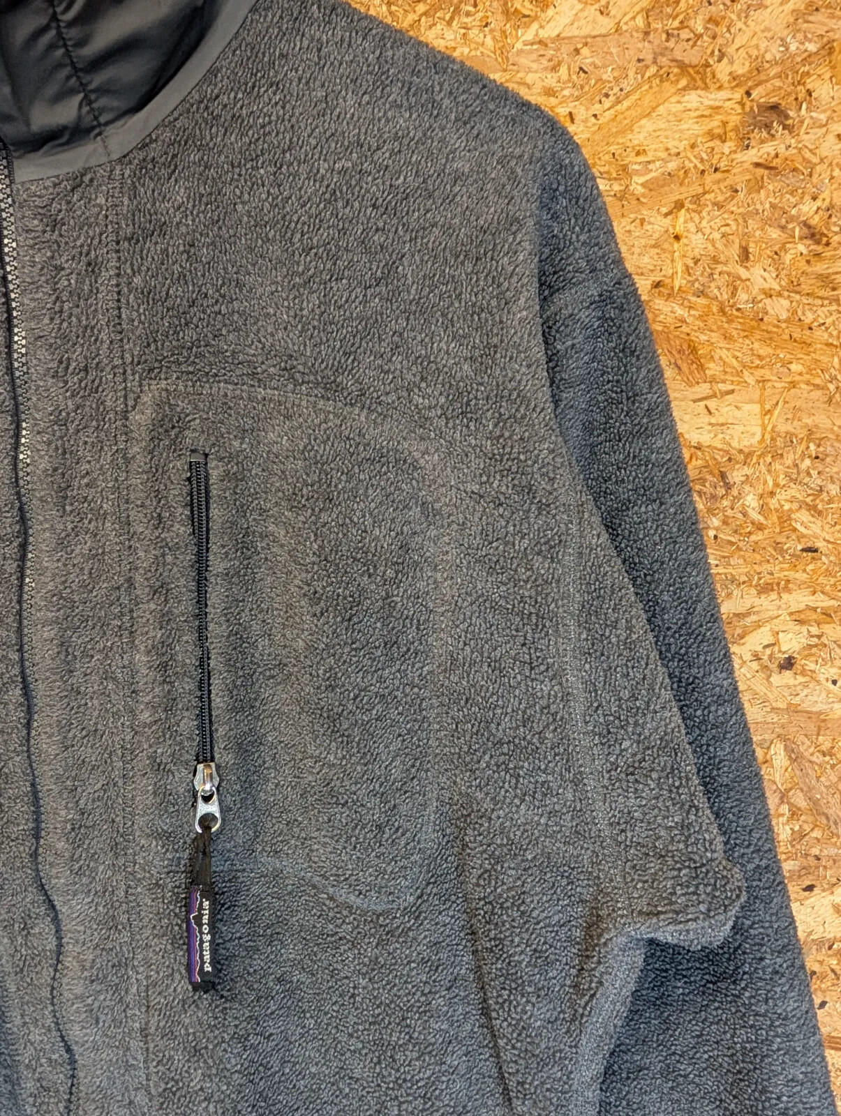 Vintage Patagonia Fleece Pullover Mens Medium Grey Full Zip Sherpa Snap-T 90s