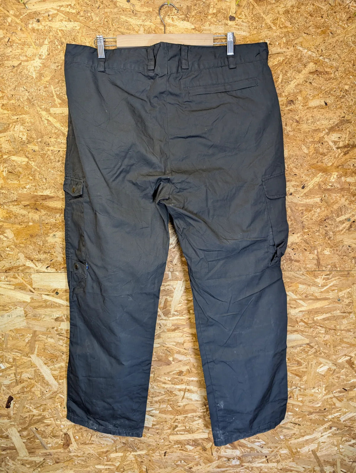 Fjallraven G1000 Cargo Trousers Men W36 L30 Black Grey Cotton Relaxed Fit Hiking