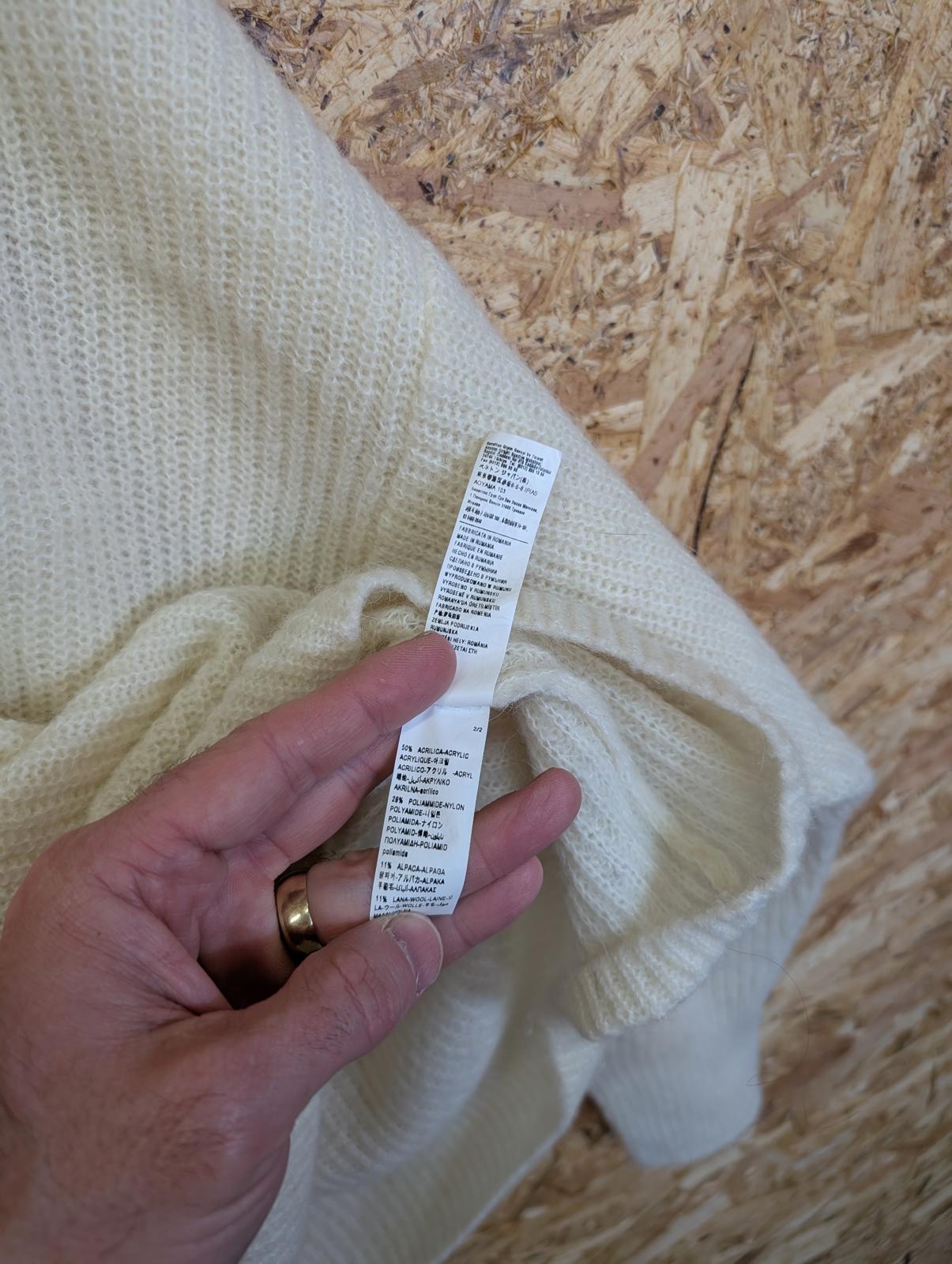 United Colours of Benetton XS-S V-Neck Jumper Soft Knit Oversize Sweater White