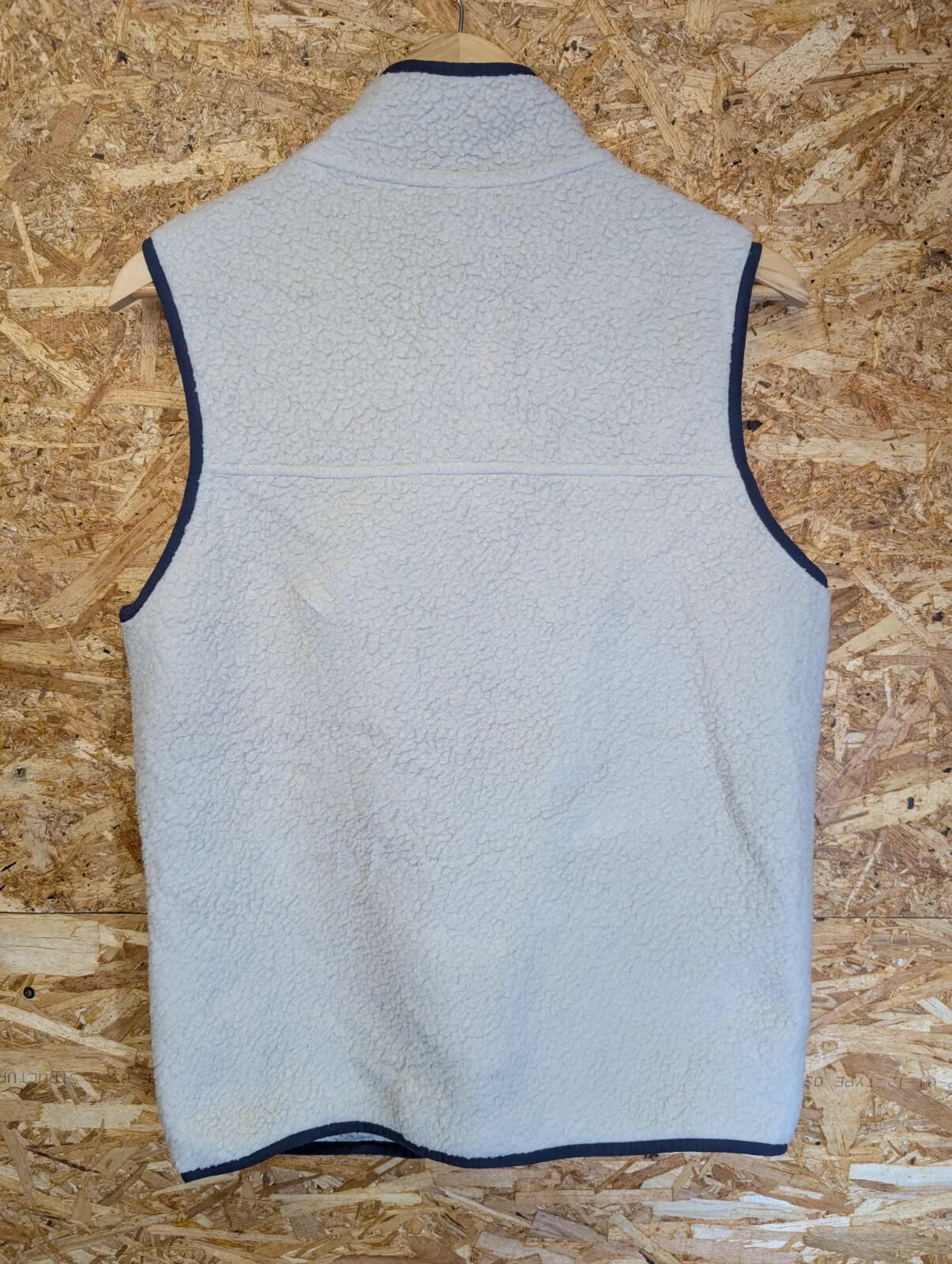 Patagonia Oatmeal Retro-X Pile Fleece Men Medium Vest Zip Cream Gilet Bodywarmer