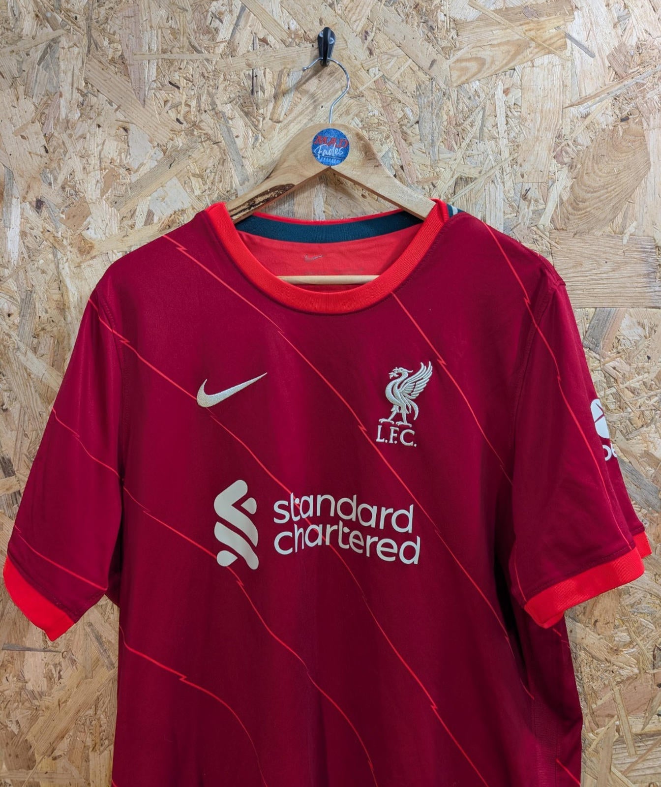 Liverpool Football Shirt Men XL 21/22 Home Short Sleeve Standard Chartered Nike