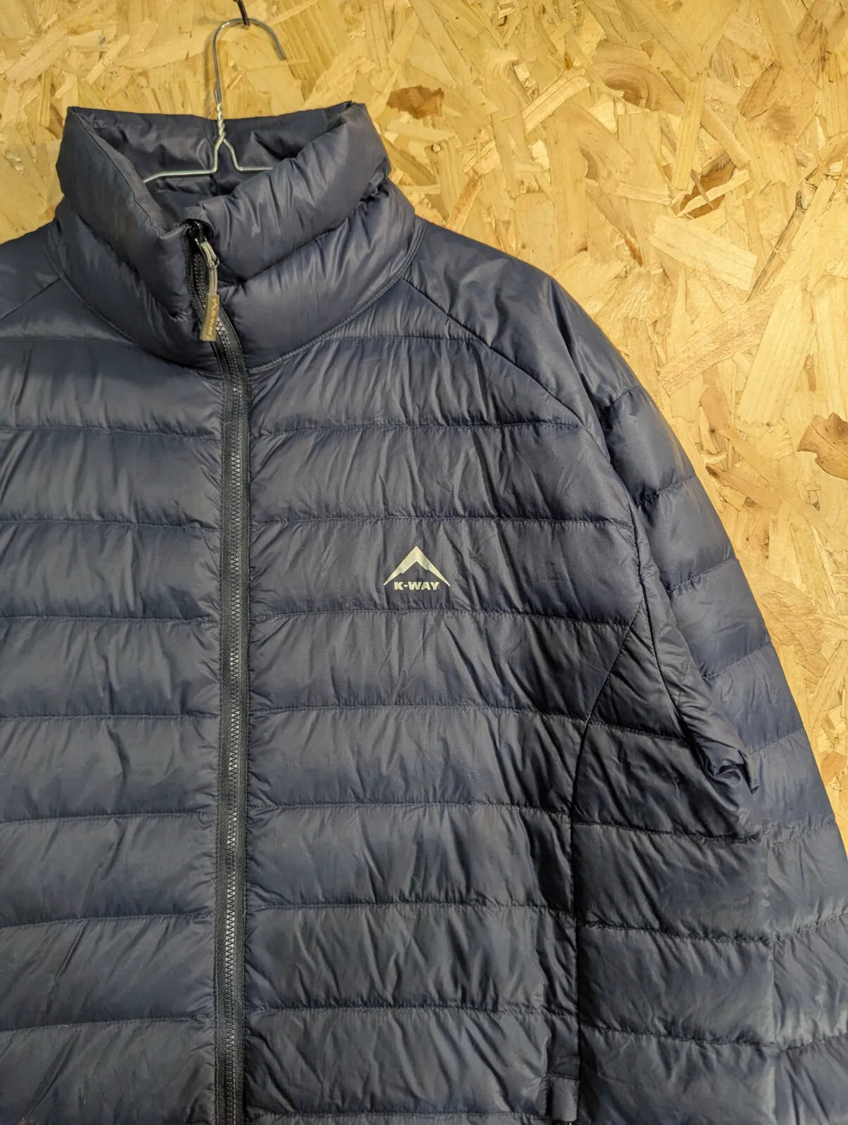 K Way Drake Puffer Jacket Mens Large Navy Duck Down Filled 650 Power Lightweight