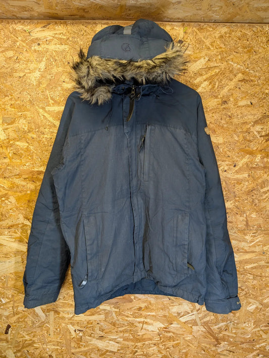 Fjallraven G1000 Singi Loft Jacket Medium Navy Greenland Wax Hood Fleece Lined