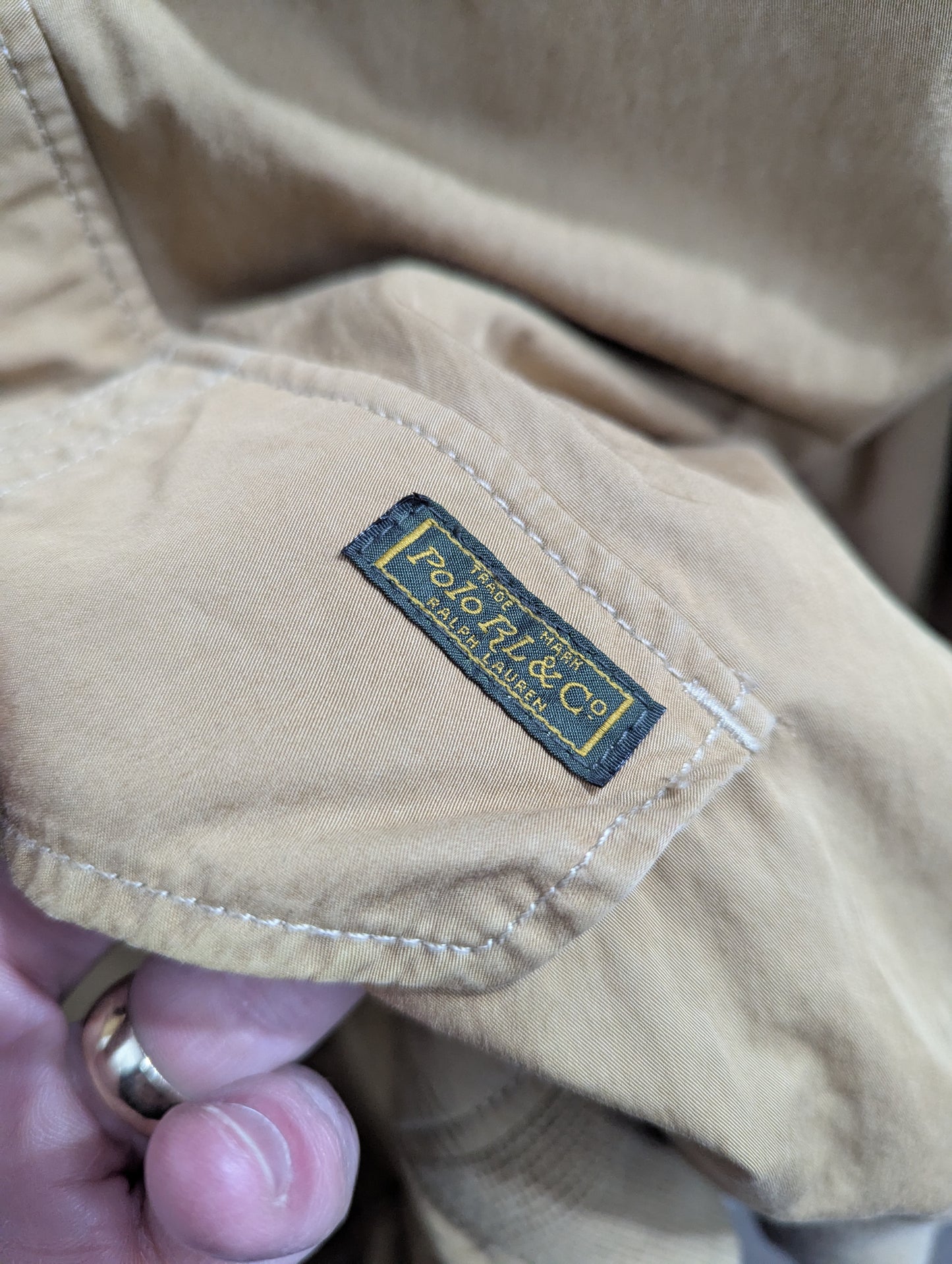 Ralph Lauren Polo Harrington Canvas Chore Jacket Workwear Beige Tan Mens XL