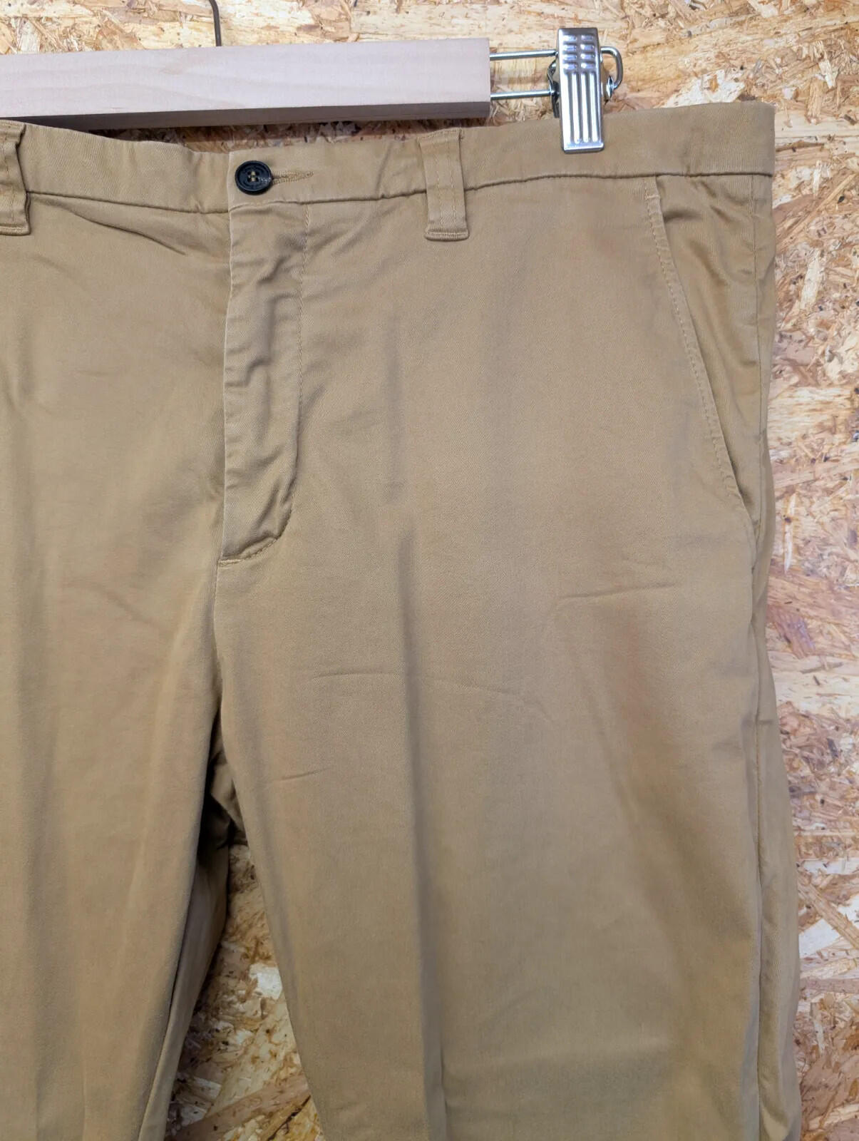 Oliver Sweeney Slim Chinos Mens W34 L32 Tan Brown Twill Trousers Zip Fly Smart