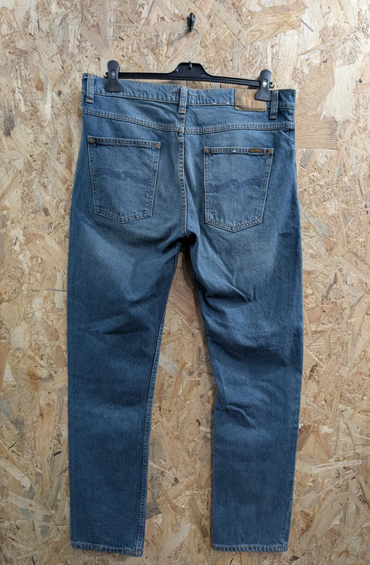 Nudie Jeans Lean Dean Mens W36 L32 Blue Denim Lean Dean