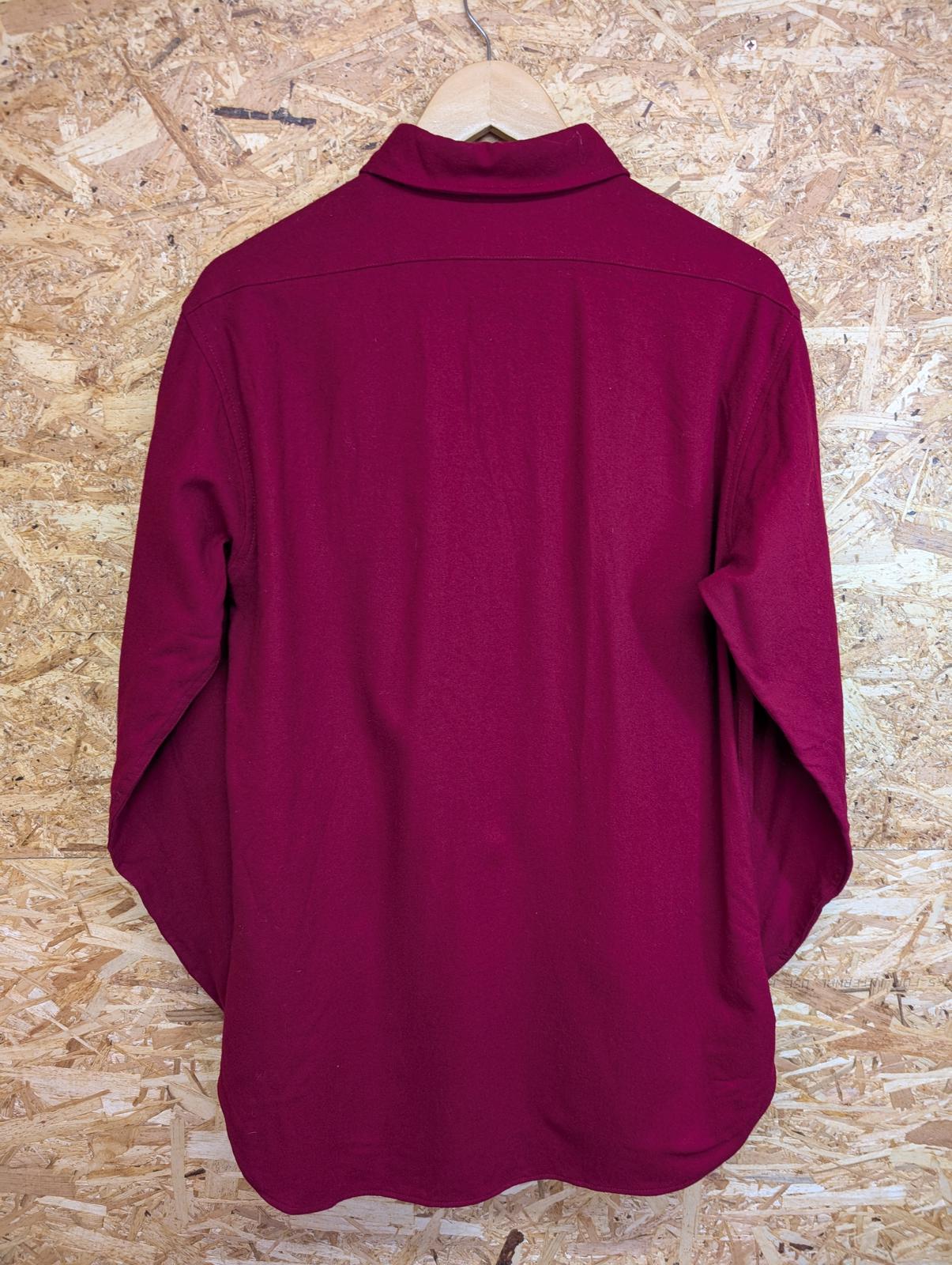Pendleton Shirt Mens UK Size Medium Burgundy Red Elbow Patch