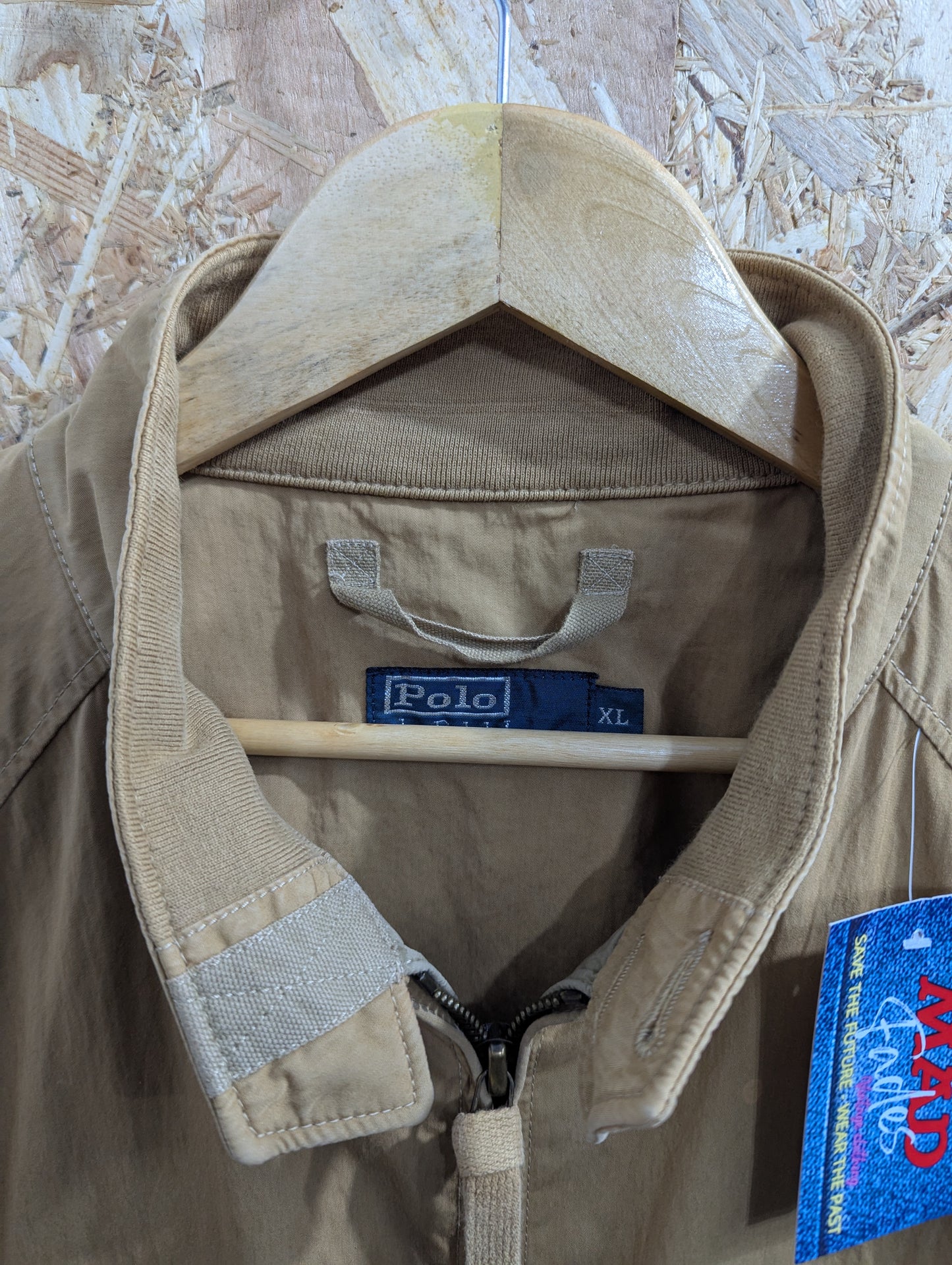 Ralph Lauren Polo Harrington Canvas Chore Jacket Workwear Beige Tan Mens XL