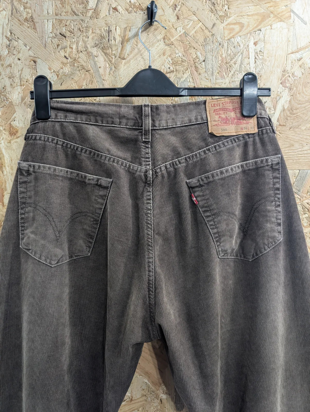 Levis 508 Corduroy Pants Mens W34 L32 Brown Cotton Jeans Button Fly Trousers