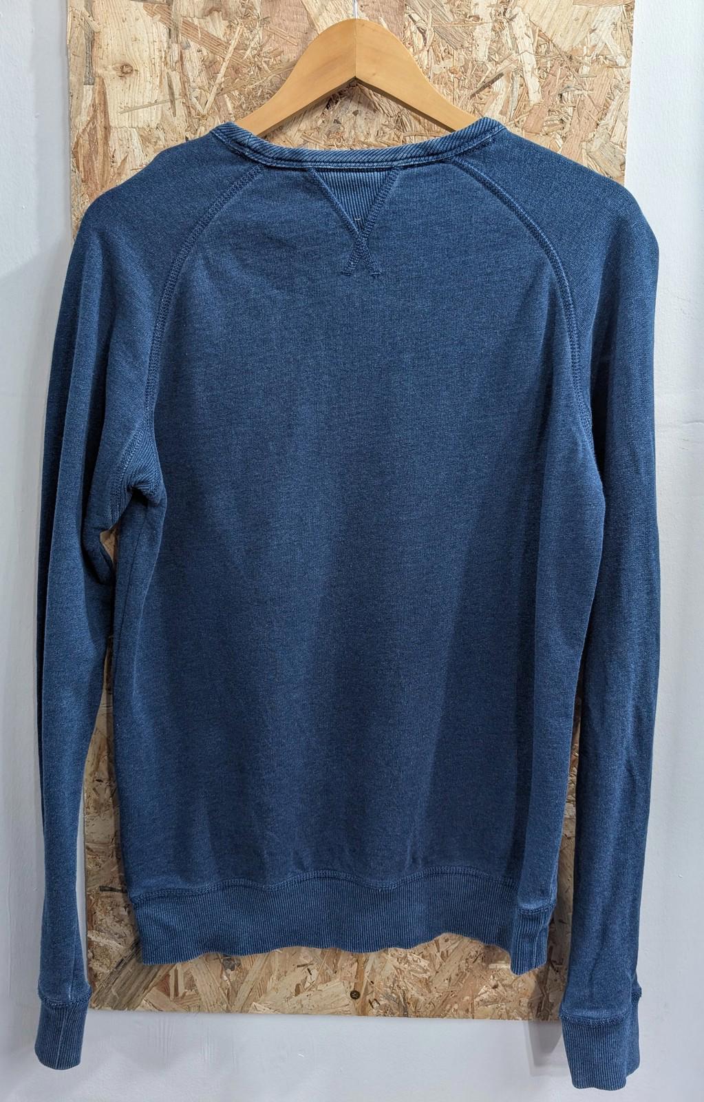 Timberland Sweatshirt Small Men Navy Blue Crew Neck Cotton V Slub