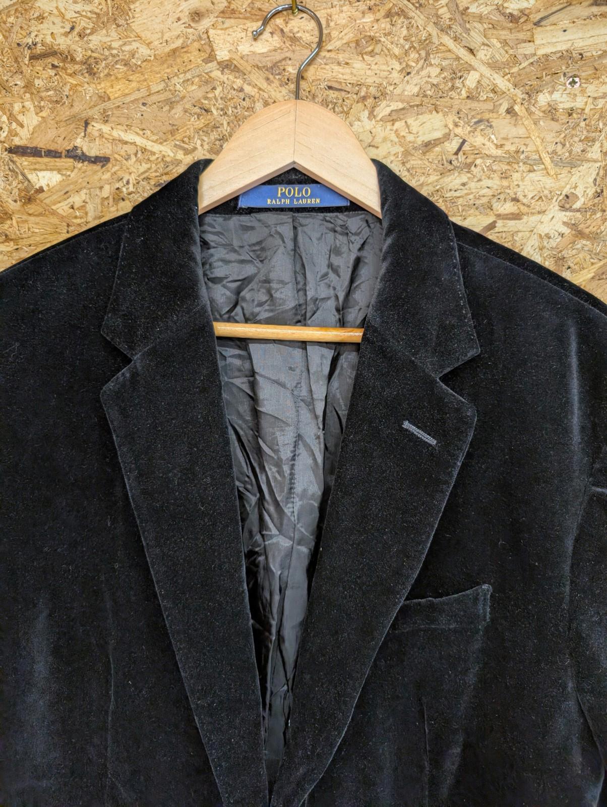 Polo Ralph Lauren Velvet Blazer 48R 2XL Men Black 2 Button Dinner Jacket