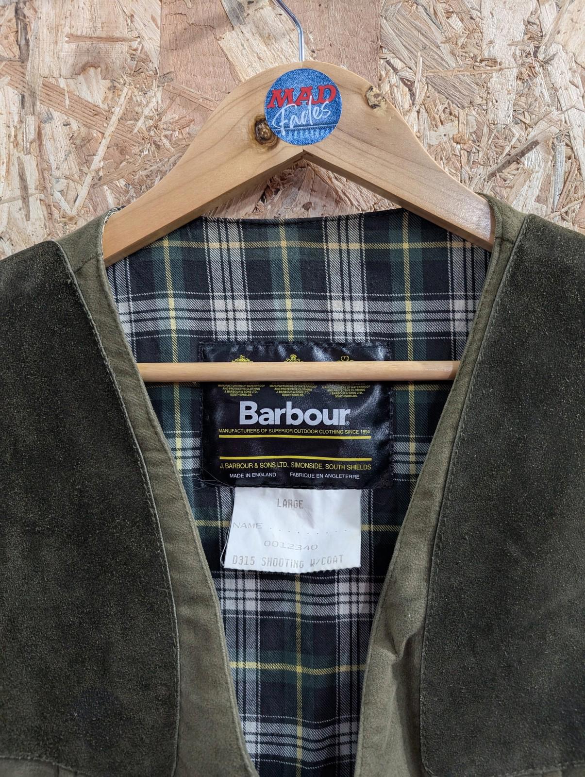 Barbour Shooting Waistcoat Large Men Khaki Green Cotton Hunting Vest Moleskin