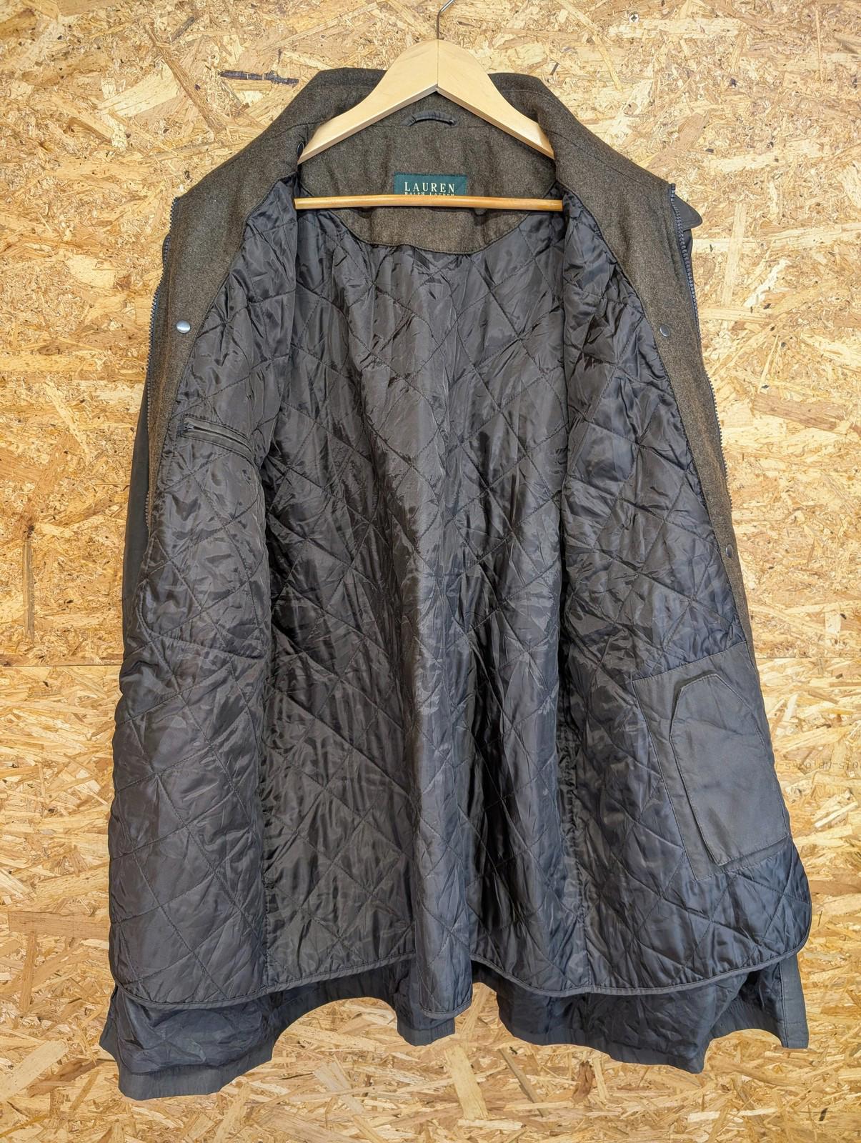 Ralph Lauren Overcoat XL 44 Men Mac Quilted Lining Brown Wool Collar Jacket