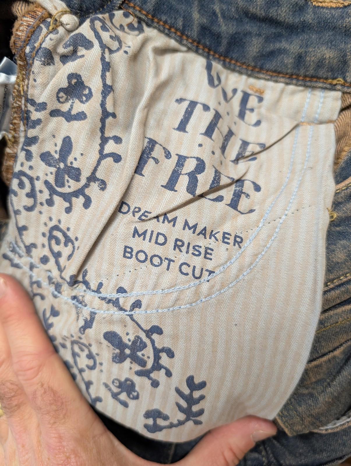 We The Free People Jeans Women W30 L34 Dream Maker Bootcut Denim Blue Cargo Bush