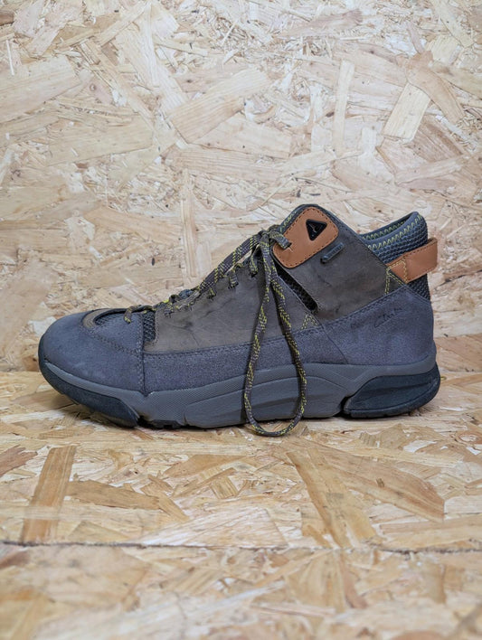 Clarks Mens Hiking Boots UK 11 Tri Outflex GTX Gore-Tec Walking Retro Grey Brown