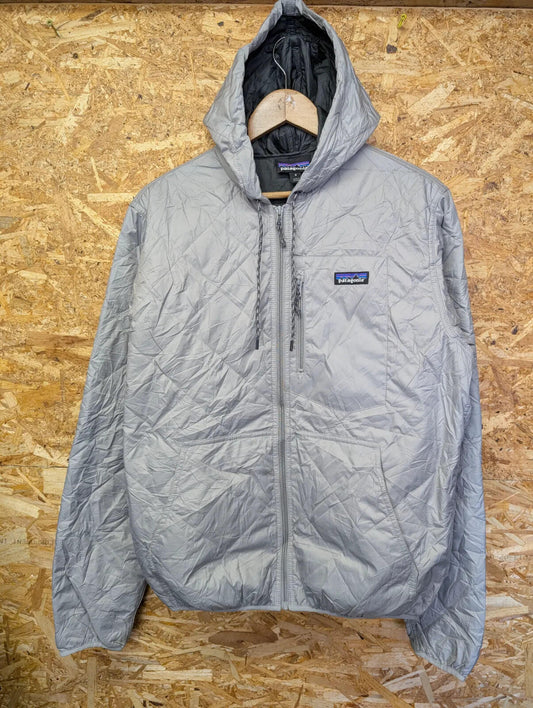 Patagonia Diamond Quilted Bomber Hoody Mens Medium Grey Coat Quilted Jacket