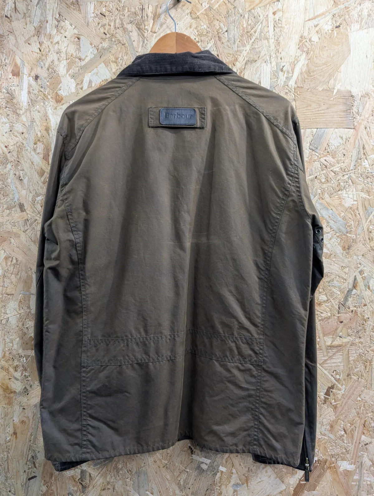 Barbour New Utility Wax Jacket Mens Small Olive Green A416 Cord Collar England