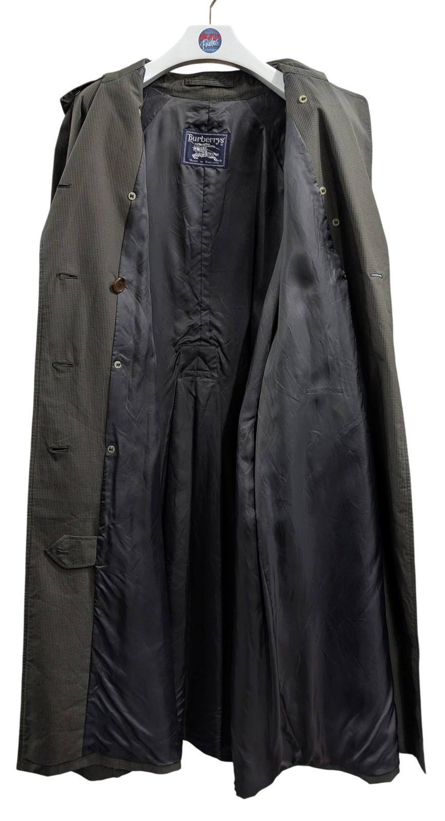 Burberry Trench Coat Women Size 14-16 Long Check Lined Made England Khaki Green