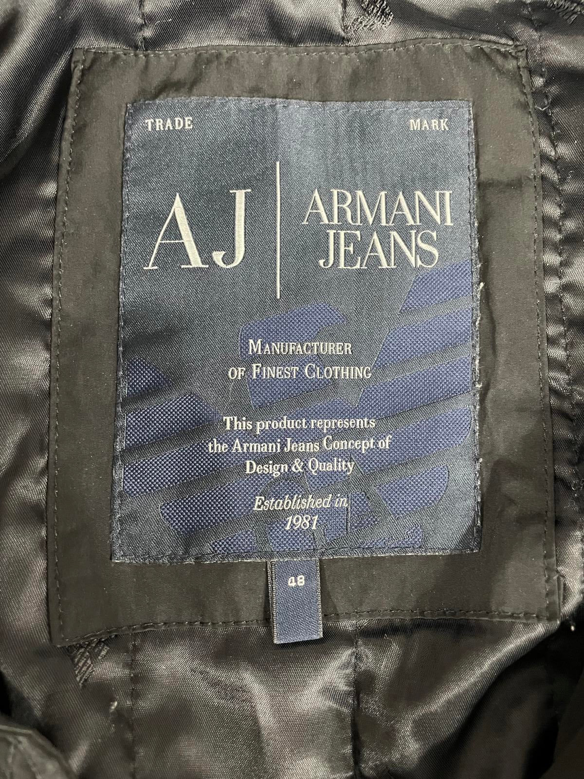 Armani Jeans AJ Bomber Jacket Mens Size Medium Padded Utility Hooded Black