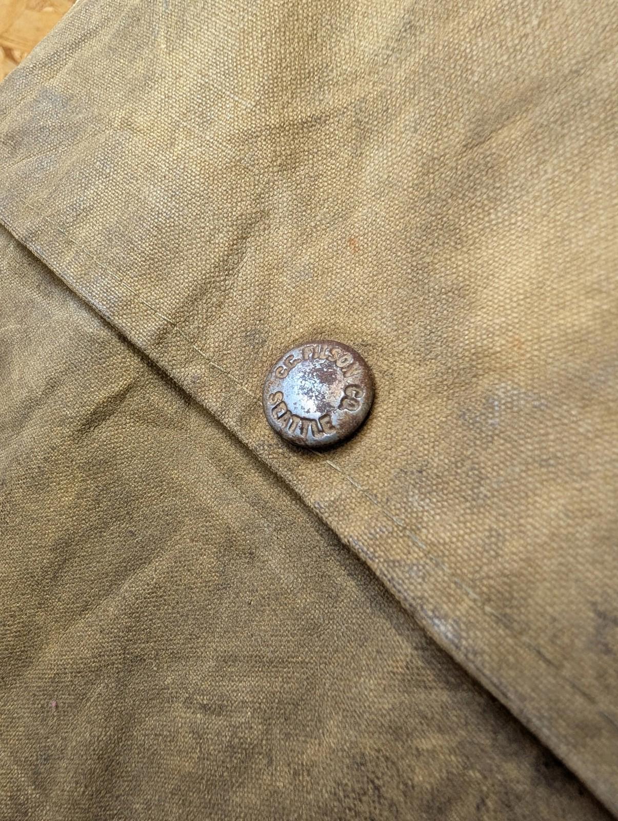 Filson Tin Cruiser Jacket Medium Men Vintage 50s Made USA Waxed Canvas Brown