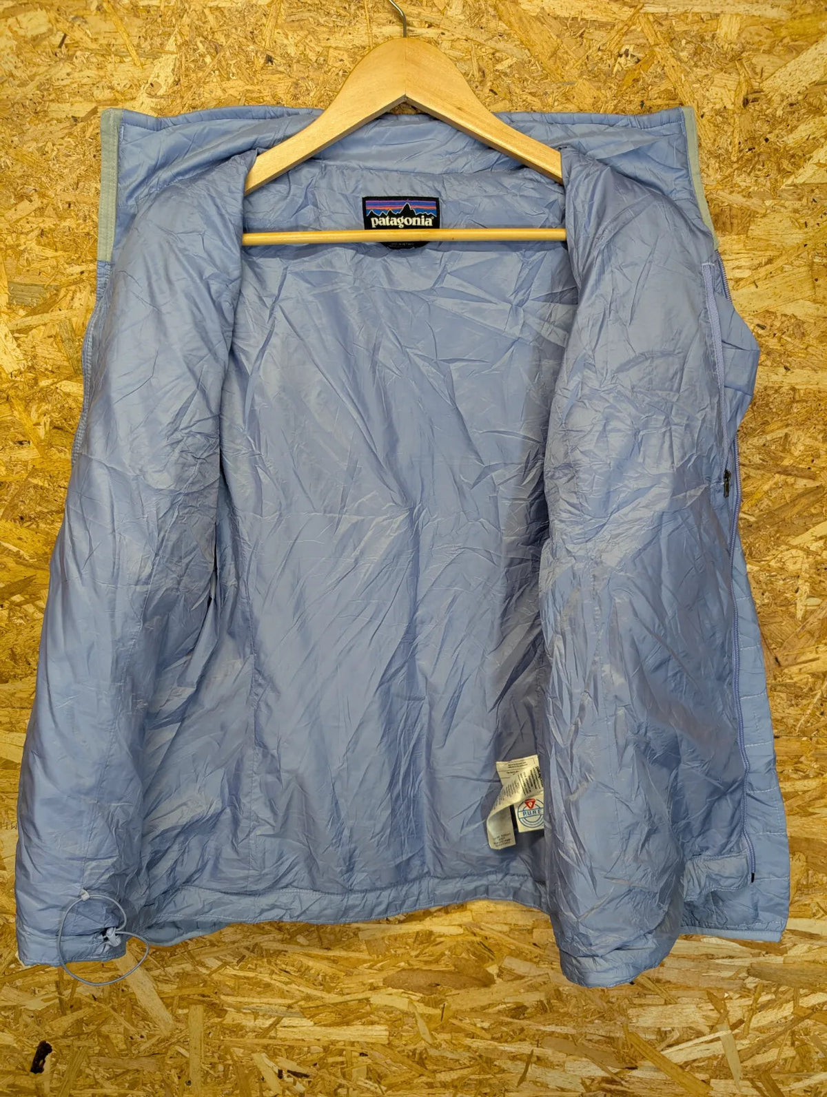 Patagonia Nano Puff Jacket Womens Large Light Blue Purple Quilted Puffer Padded