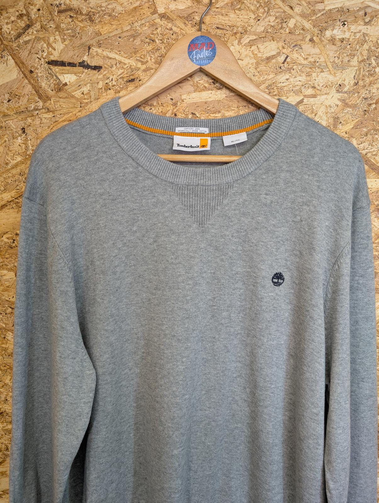 Timberland Grey Jumper Mens XL Sweater Crew Neck 100% Organic Cotton New