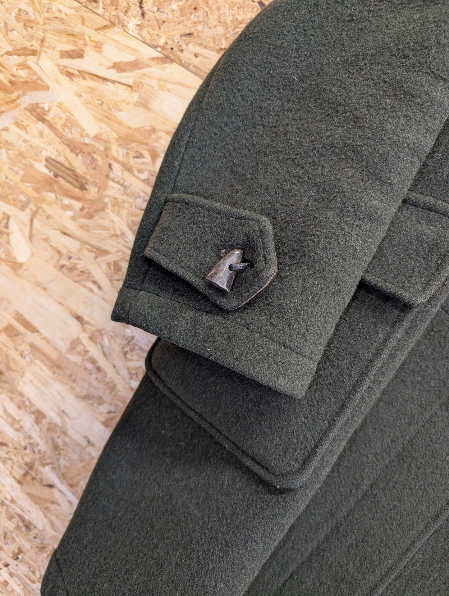 Vintage 50s Gloverall Duffle Coat Wool Heavy Bottle Green Made England 16 Medium