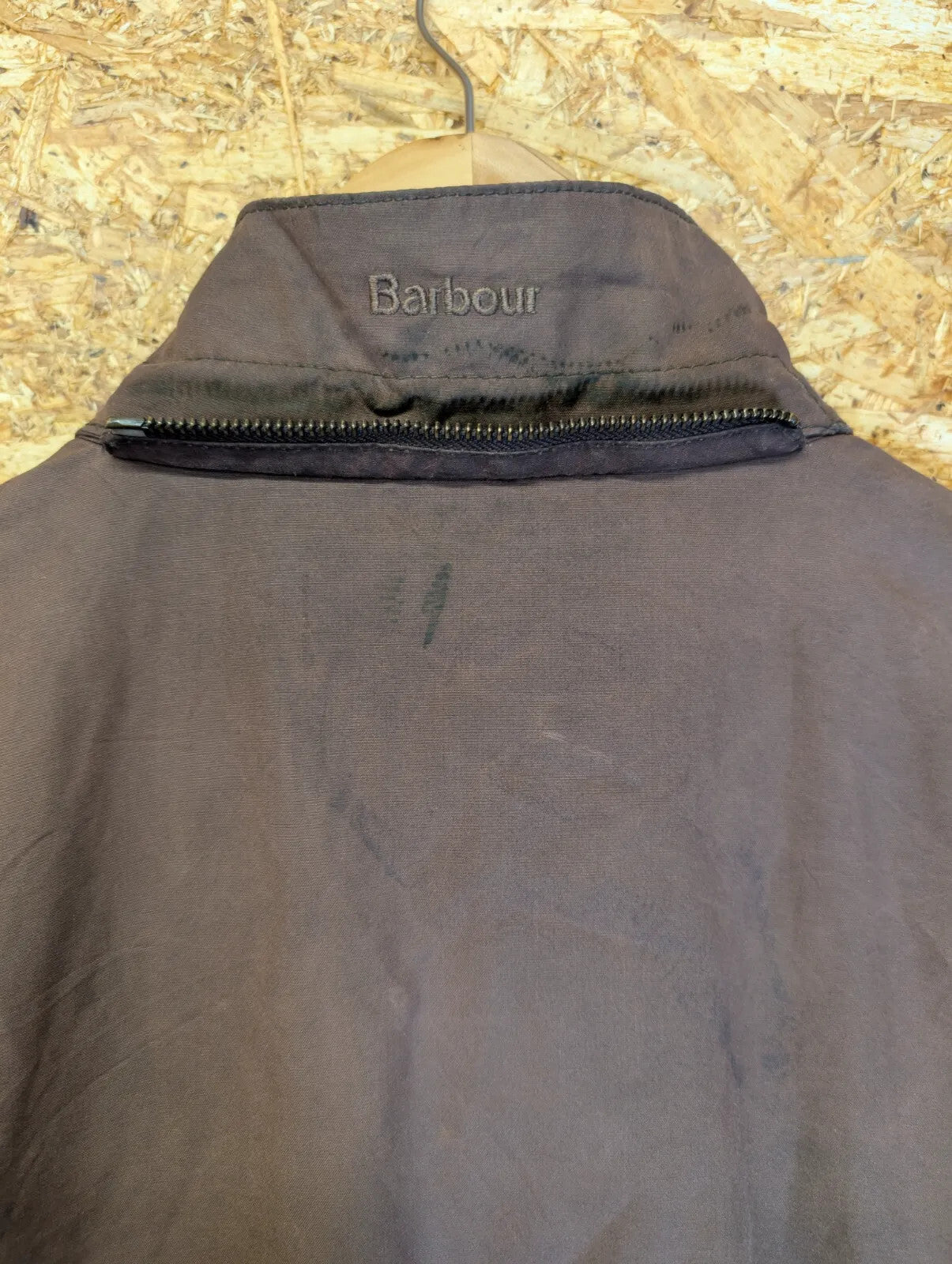Barbour Cameron Coat Womens UK10 Brown Waxed Cotton Quilted Belted Full Zip