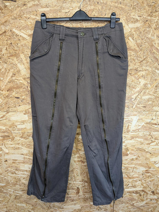 All Saints Baggy Zip Trousers W34 L31 Bondage Khaki Green Army Relaxed Y2K