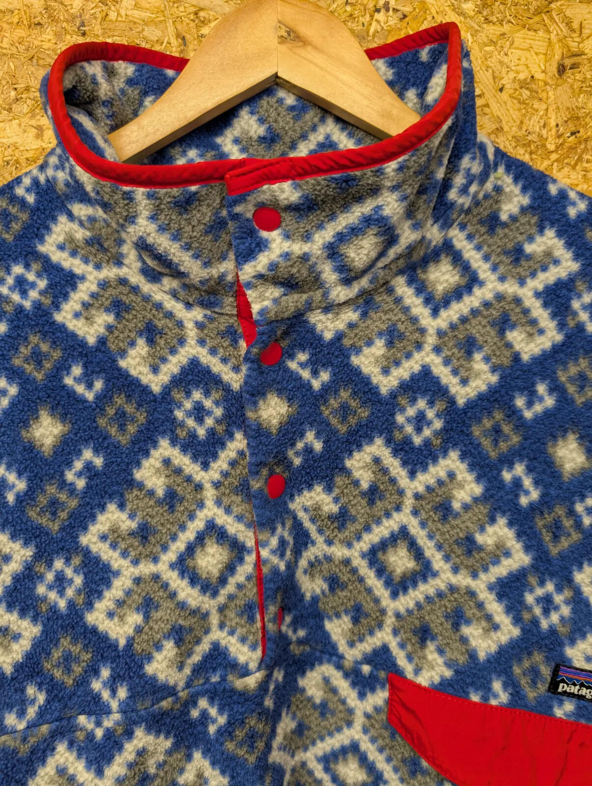 Patagonia Synchilla Fleece Pullover Men XL Snap-T Aztec Aurora Blue Pattern