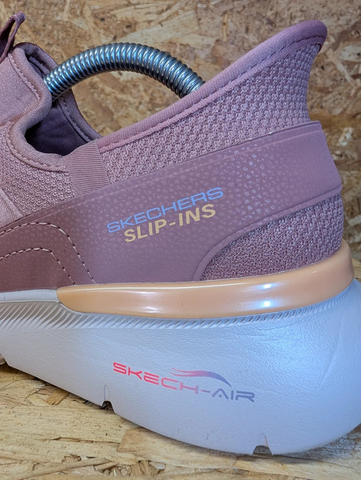 Skechers Slip Ins Trainers UK 8 EU 41 Pink Mesh Air Cooled Memory Foam Lace Gym