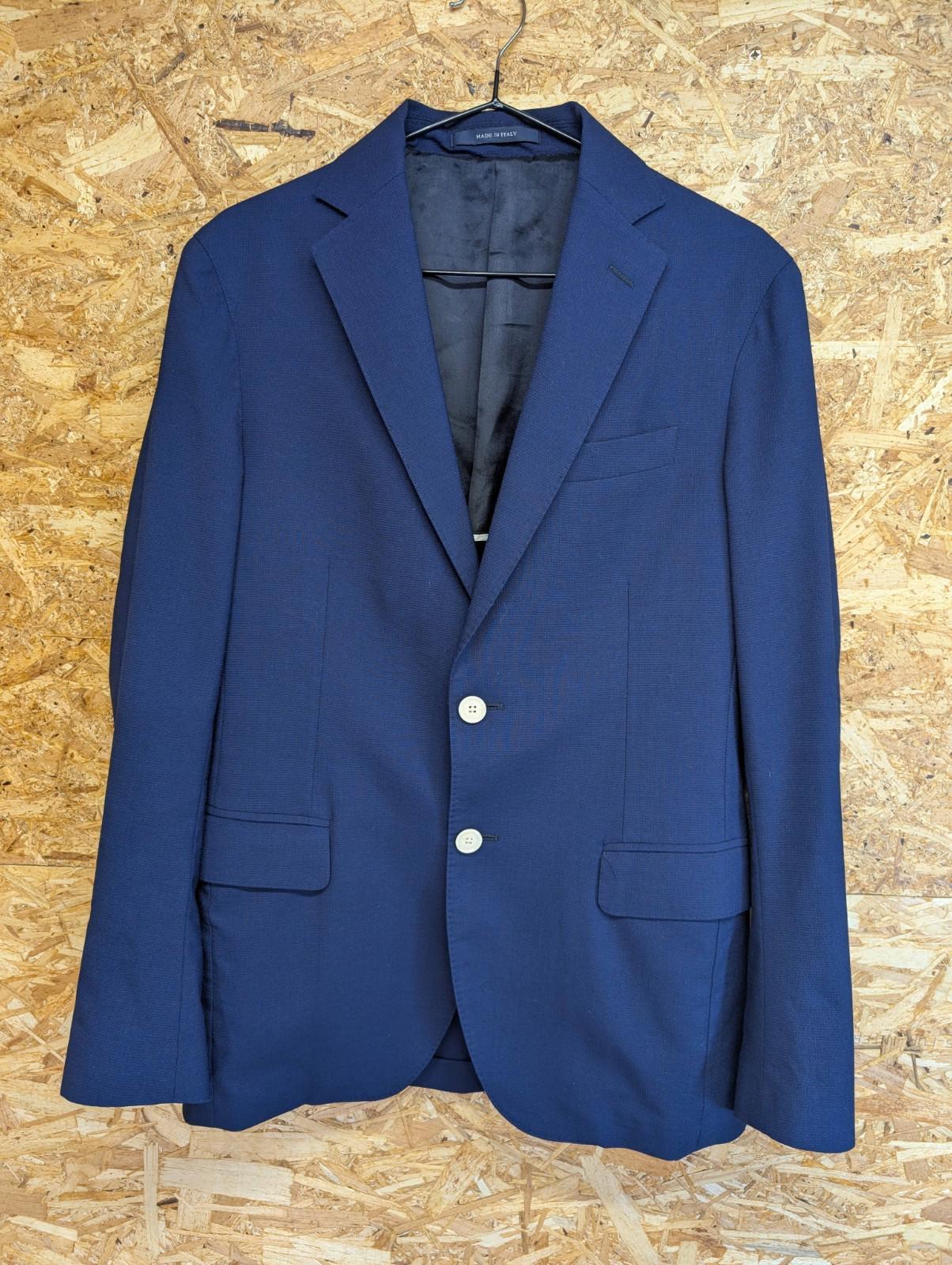 Boggi Milano Blazer 38 Small Men Wool Blue 2 Button Lined Navy Made in Italy
