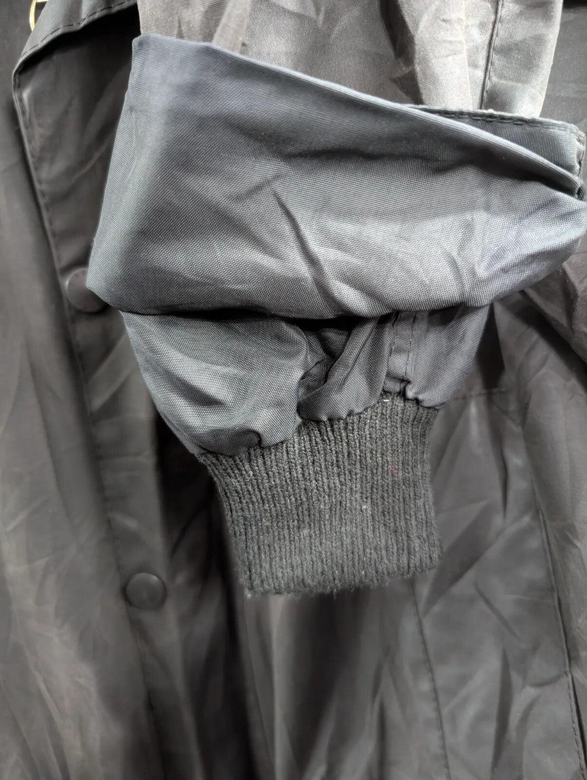Vintage Barbour Bedale Jacket Mens Small C34 Black Waxed Cotton A104 Original