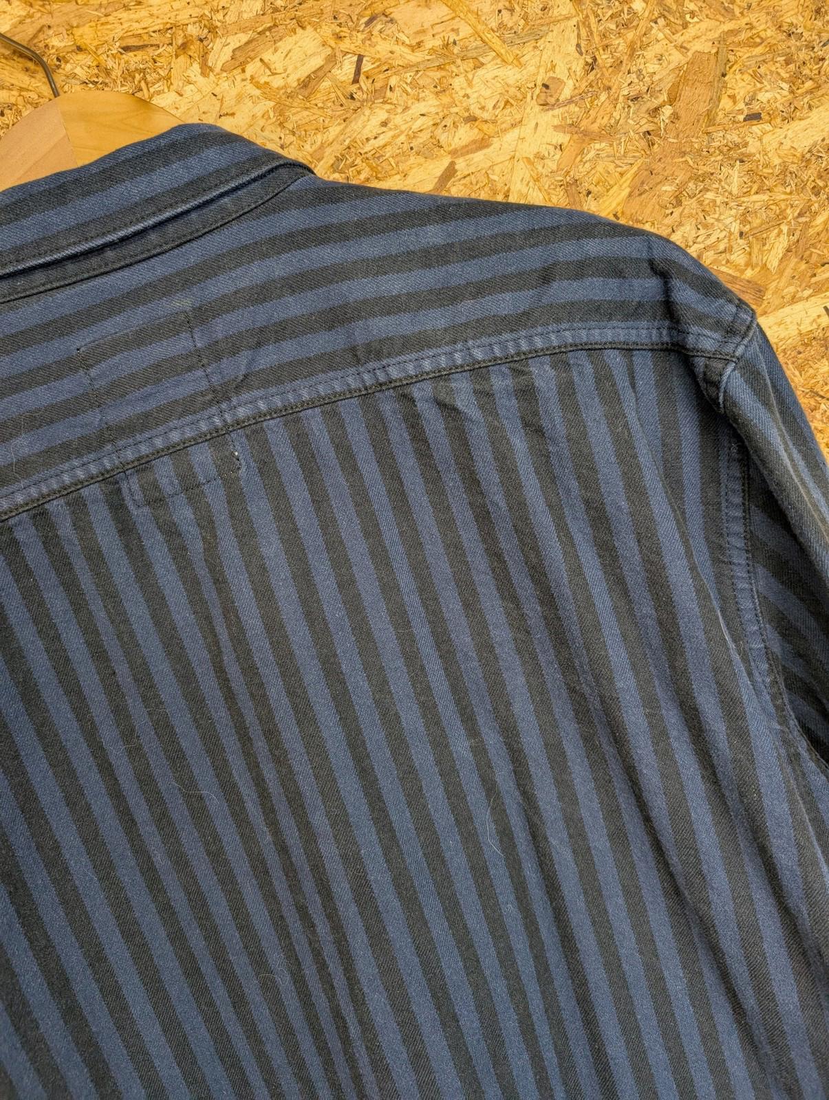 G-Star Raw Over-Shirt XXL Men Button-Up Stripe Navy Blue Heavy Duty Denim