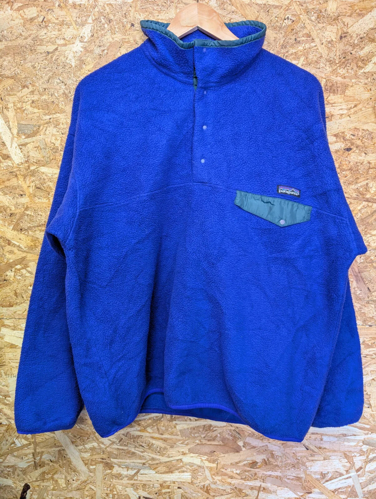Vintage Patagonia Fleece Pullover Mens Large Blue Purple Snap-T Hiking Walking