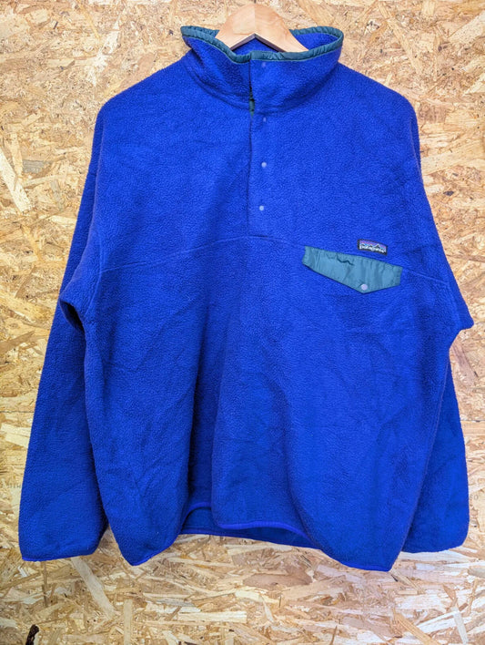 Vintage Patagonia Fleece Pullover Mens Large Blue Purple Snap-T Hiking Walking