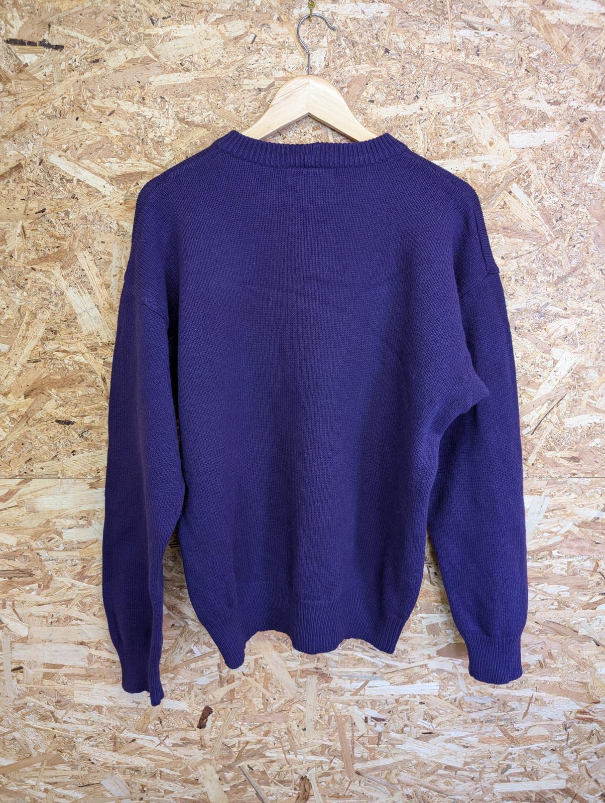 Iceberg Purple Size Large Jumper Aristocrats Vintage 90s Knit 100% Wool Italy
