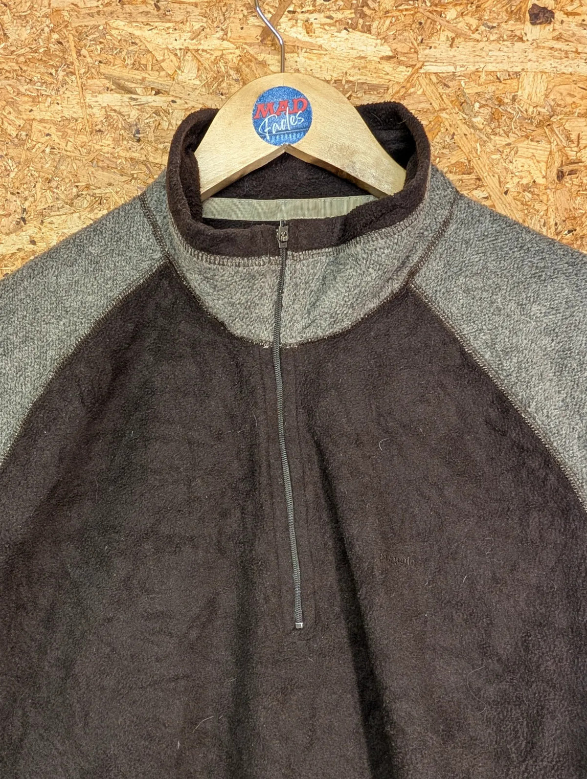 Patagonia Capilene 1/4 Zip Fleece Mens Large Brown Grey Lightweight