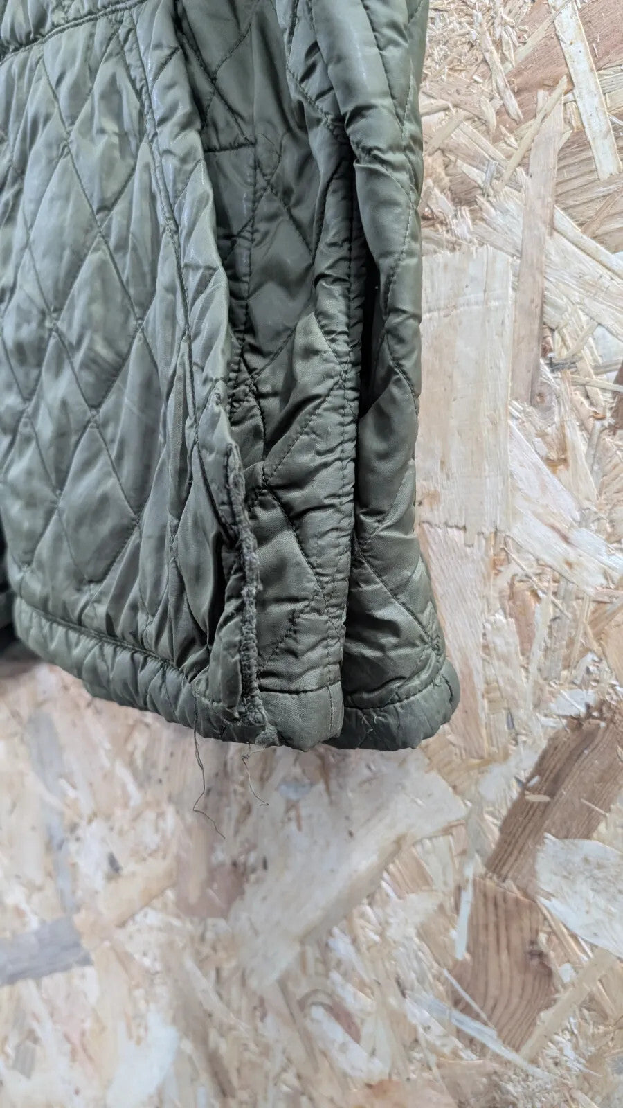 Barbour Quilted Jacket Mens Small Olive Green Diamond Padded Countryside Outdoor