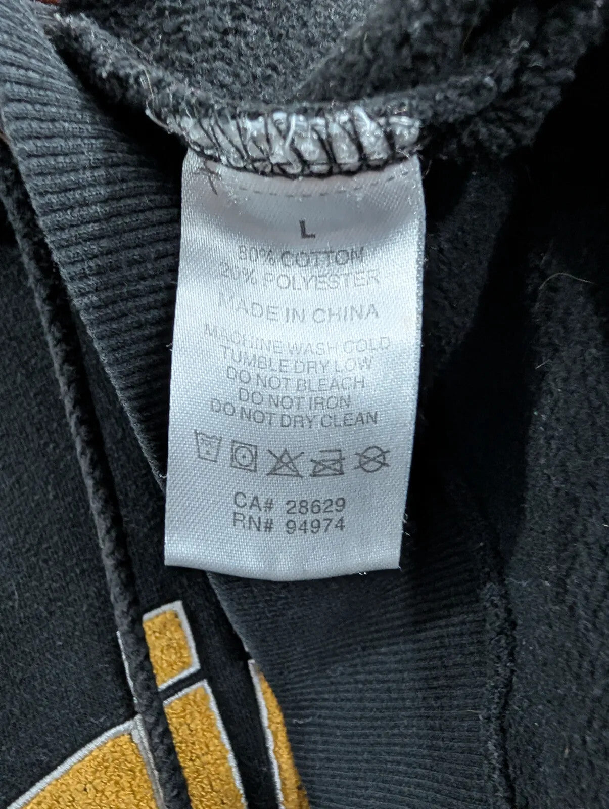 Stussy Hoodie Large Black Pullover Streetwear Embroidered Sweater Chenille Arch