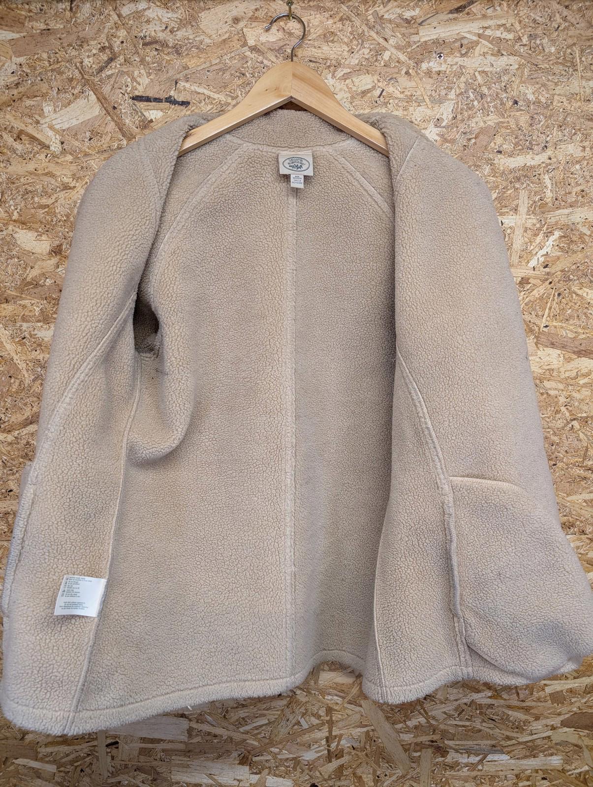 Laura Ashley Jacket Medium Women Faux Shearling Beige Button Vintage Warm Winter