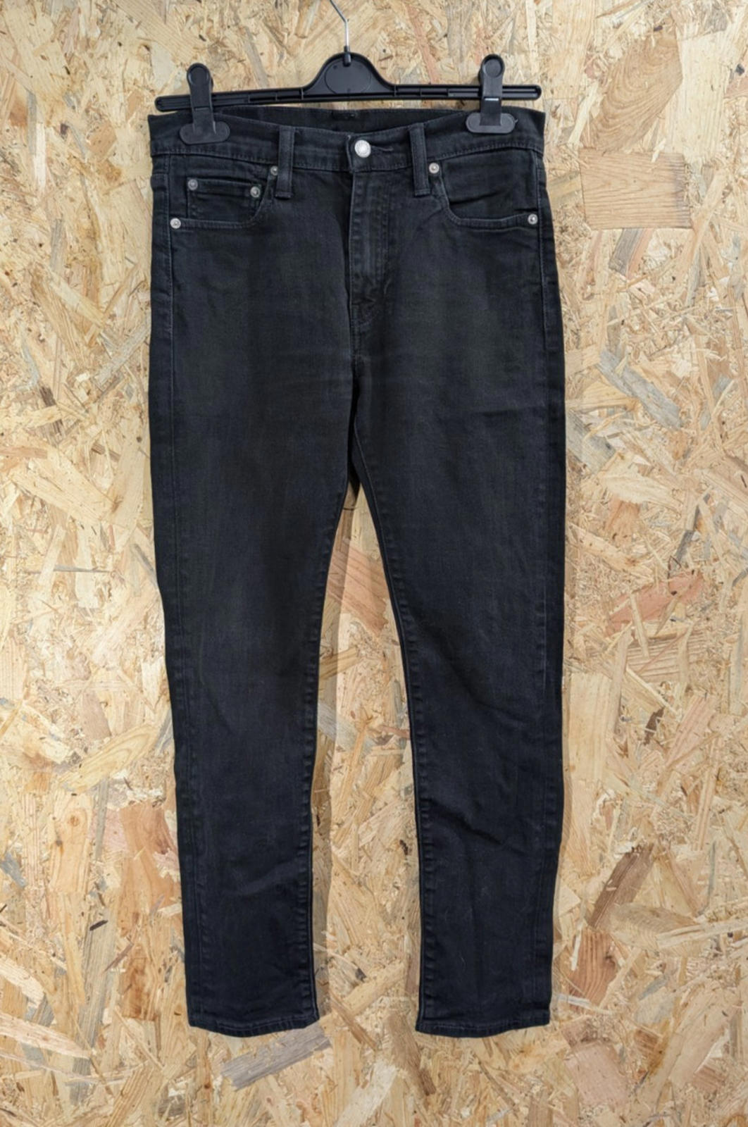 Levis 510 Skinny Jeans W30 L30 Men Black Rock Goth Stretch Zip Fly Red Tab