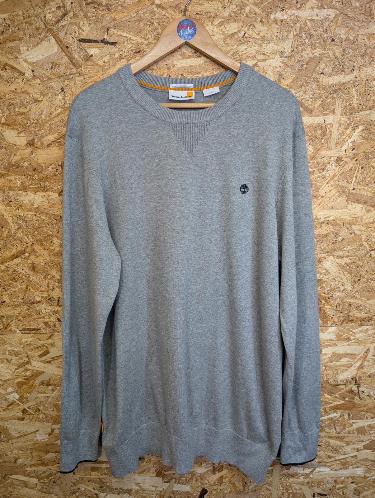 Timberland Grey Jumper Mens XL Sweater Crew Neck 100% Organic Cotton New