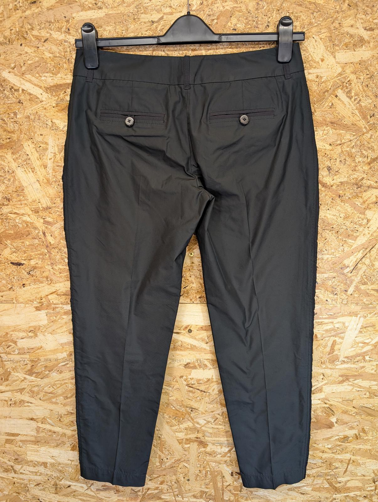 All Saints Trousers Size 10 W30 L27 Black Smart Formal Italian Cloth Side Stripe