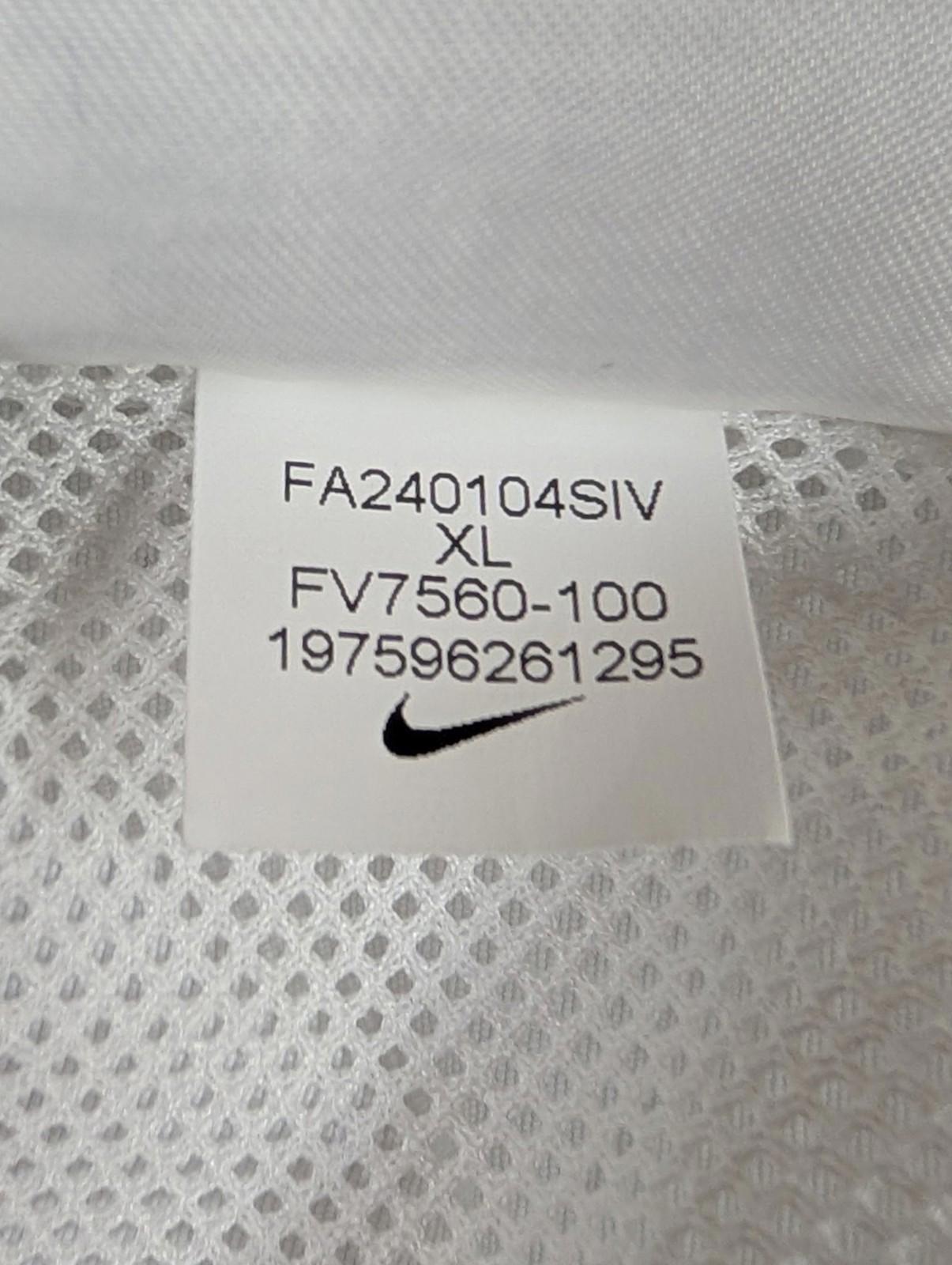 Nike Track Jacket XL Women Oversized Mesh Lined White Swoosh UV Windbreaker